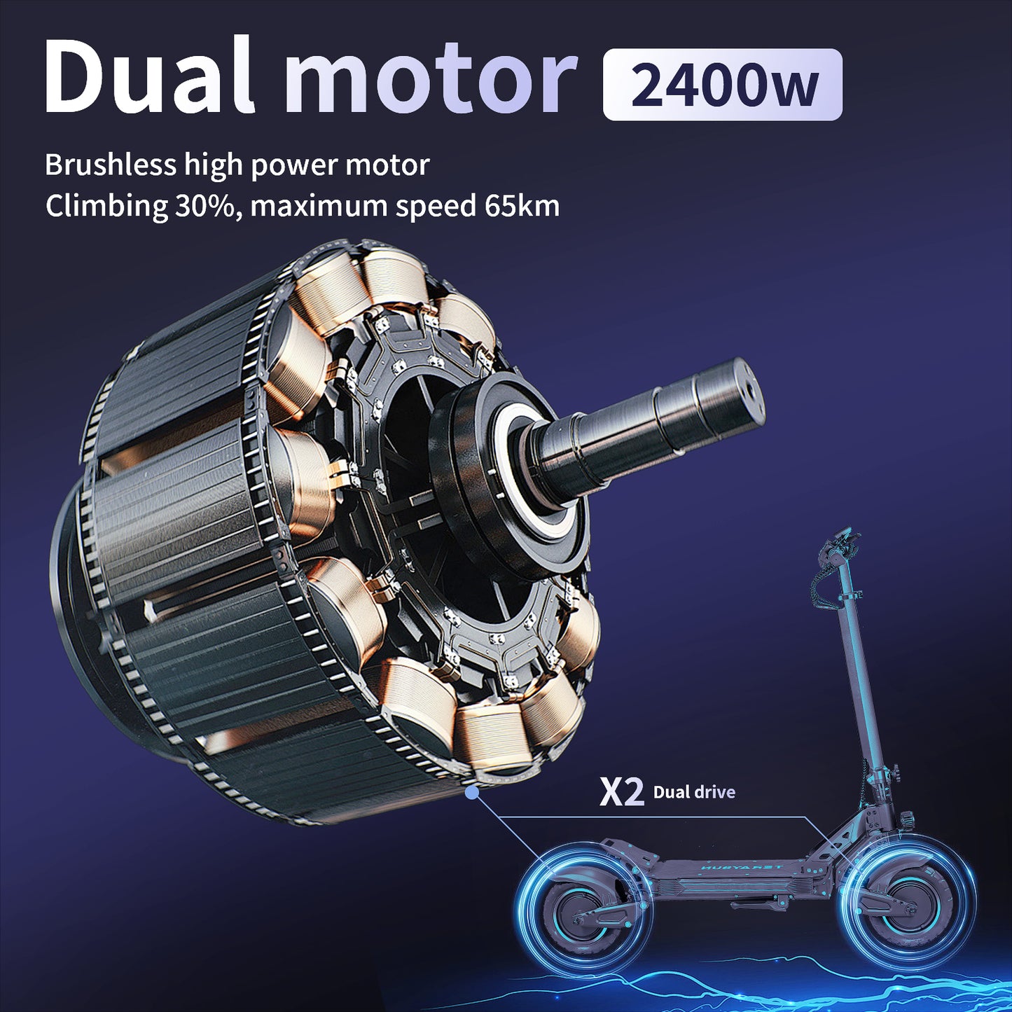 E-Scooters Adelaide "Roadrunner" Electric Scooter 3600 Watt Dual Motor With Front and Rear Suspension