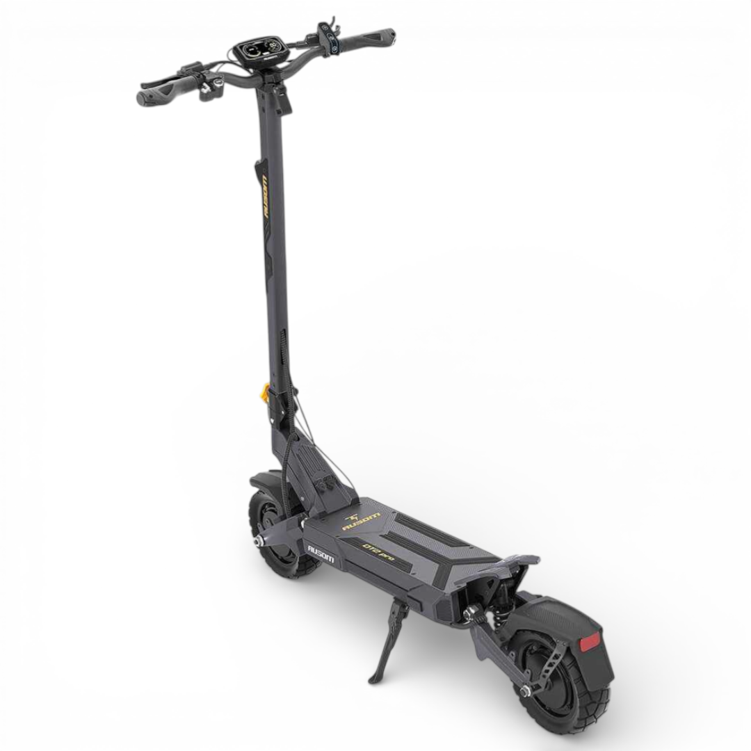 Black electric scooter on a white background