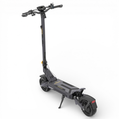 Black electric scooter on a white background